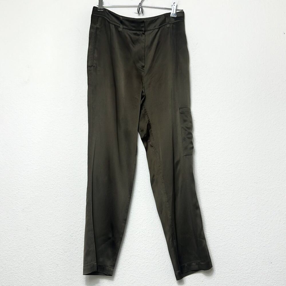 Theory Green Silk Trousers